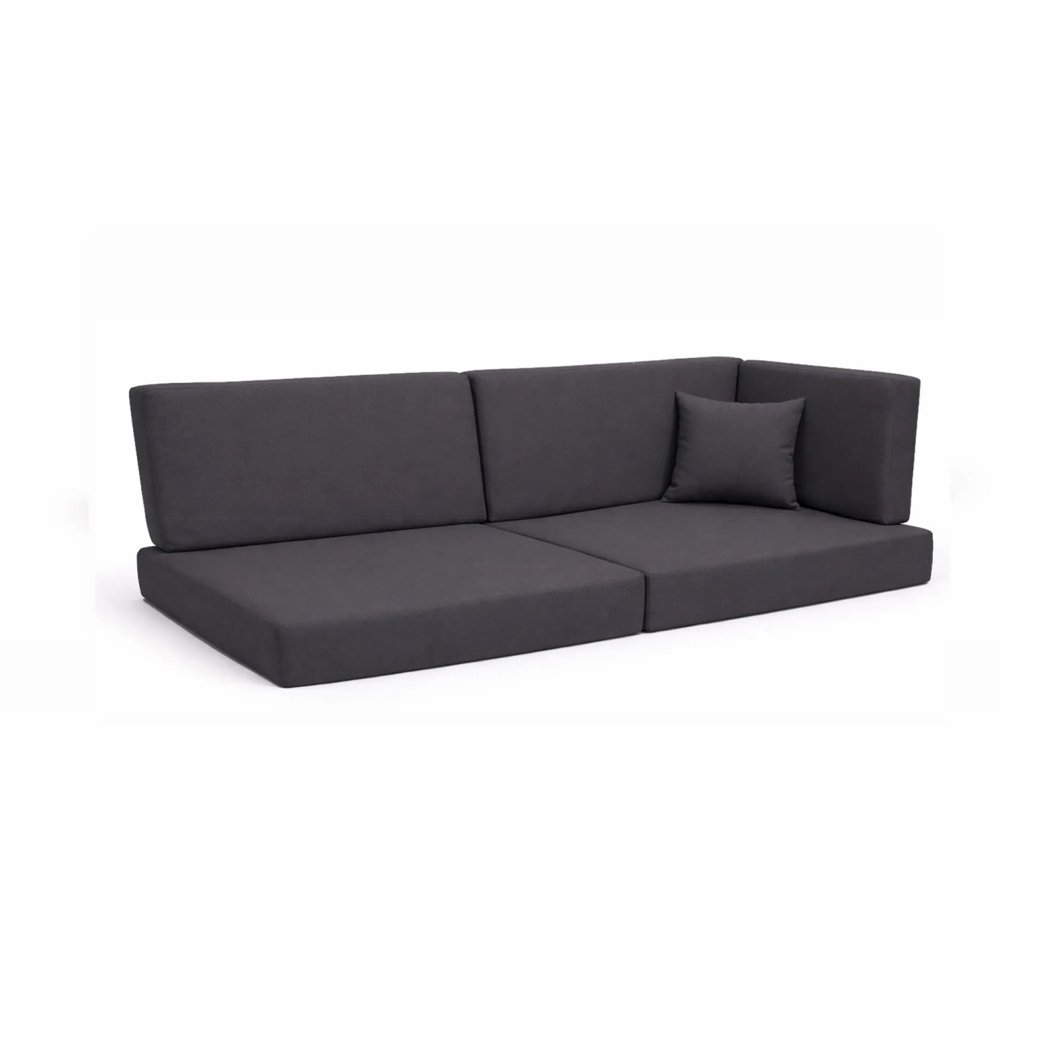 Setgarden Comfort Palettenkissen 6er Set Outdoor 120x50x10cm Sitzkissen + Rückenkissen 120x40x10cm 1tlg Anthrazit