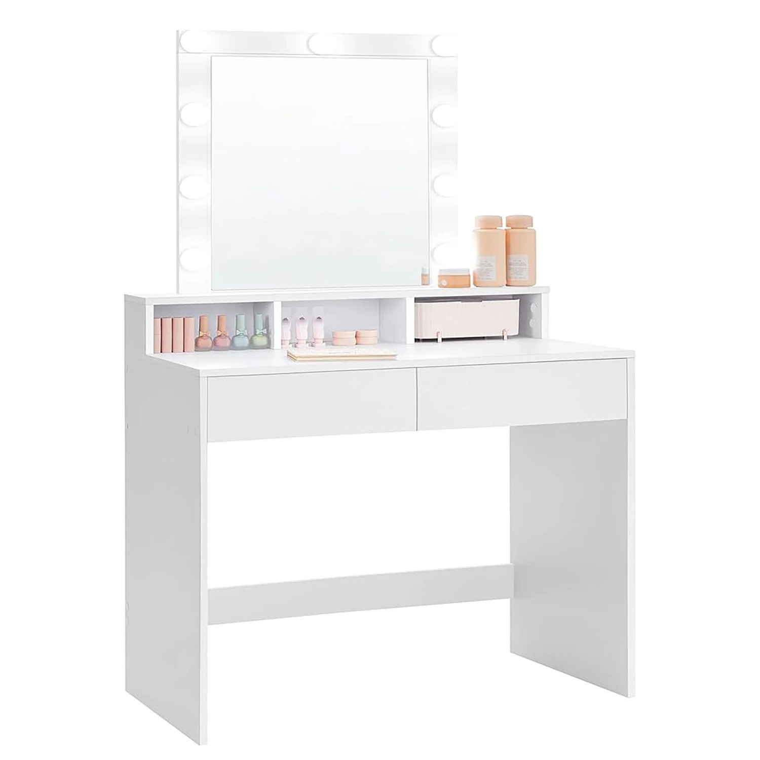 Songmics Schminktisch Kailyn mit Beleuchtung und Spiegel Weiß günstig online kaufen