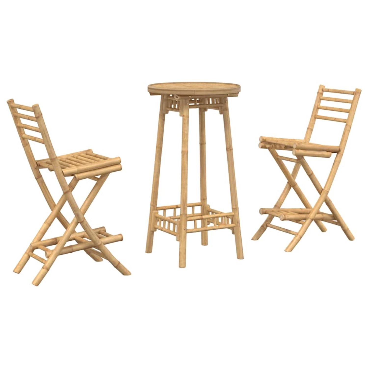 vidaXL 3-tlg Outdoor-Bar-Set Klappbar Bambus 4108231 günstig online kaufen
