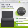 Detailaufnahme: Wetterfeste Juskys Polyrattan Lounge Salou, schwarz-grau, mit wasserabweisenden Polstern.