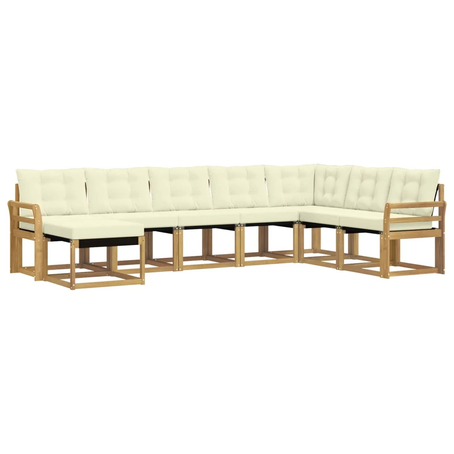 vidaXL Outdoor-Sofagarnitur mit Kissen 8-Tlg Weiß und Creme 3389764