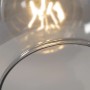 Detailaufnahme der Rauchglas-Kugel der QAZQA Bogenlampe Zuzanna, Innenleuchte.