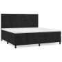 Schwarzes vidaXL Boxspringbett (200x200 cm) mit Matratze und Samtbezug.