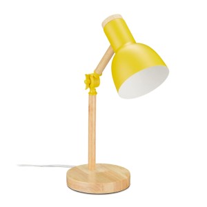 Relaxdays Schreibtischlampe Holz Gelb Verstellbar 45,5 cm x 14,5 cm 0,75 kg