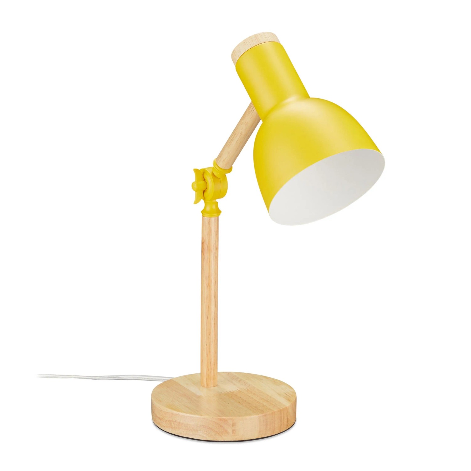 Relaxdays Schreibtischlampe Holz Gelb Verstellbar 45,5 cm x 14,5 cm 0,75 kg