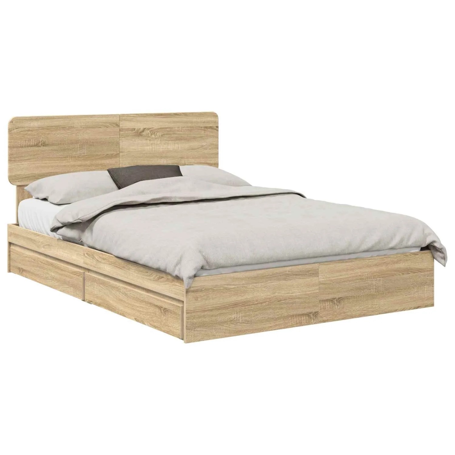 vidaXL Stauraumbett Sonoma-Eiche 160 x 200 cm Holzwerkstoff 3412257 günstig online kaufen