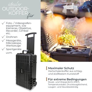 HMF ODK400 Outdoor-Trolley Fotokoffer Rasterschaumstoff 56 x 34 x 23 cm