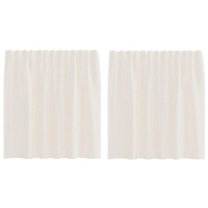 vidaXL Voile Vorhänge mit Lasche 2 Stk Creme 4102266