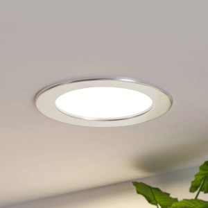 PRIOS LED Einbaustrahler Cadance in Alu, 1-flammig, für Badezimmer & Feuchträume.
