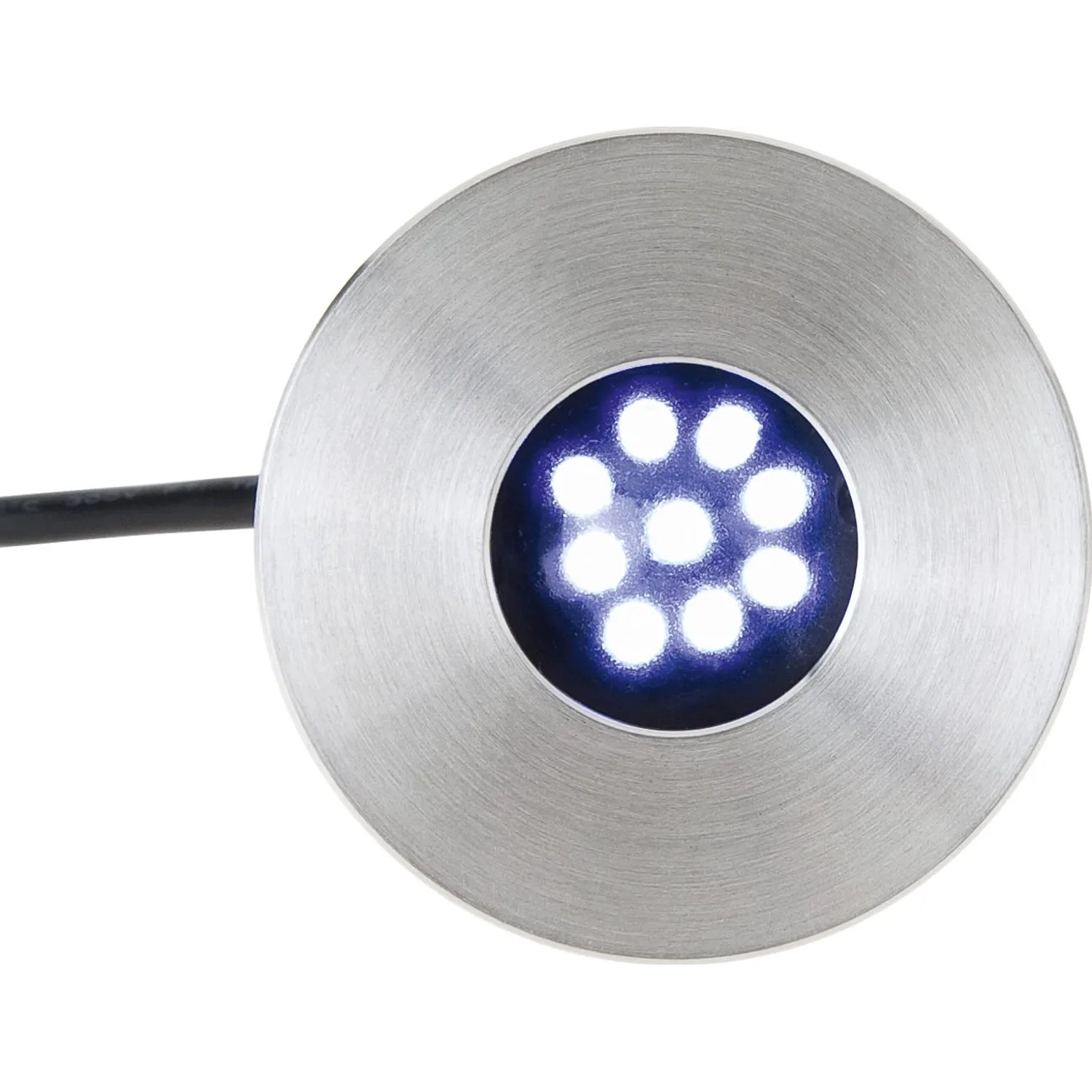 Oase LunaLed 9s LED-Scheinwerfer für Teiche, Edelstahl, 9 kalt-weiße LEDs.