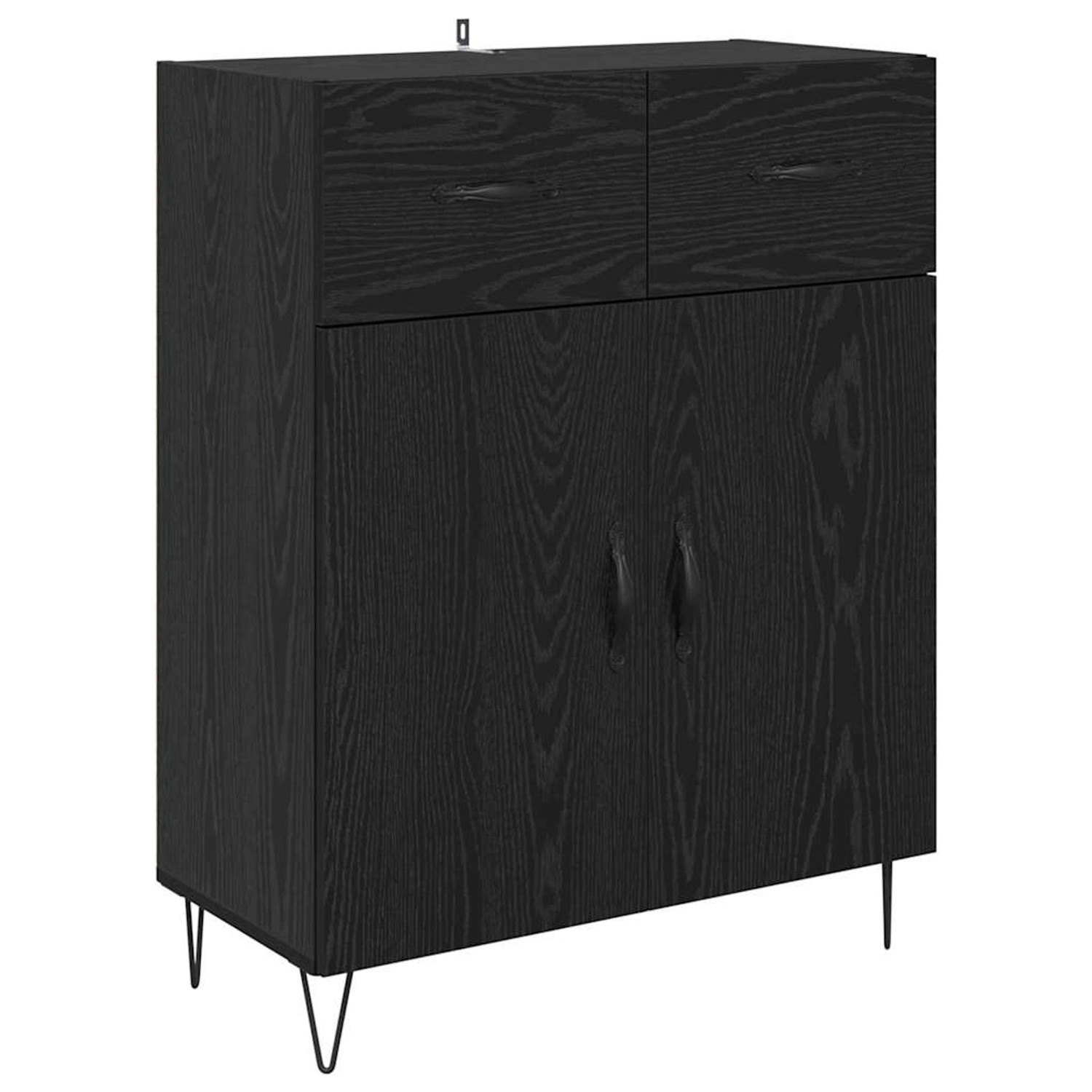 vidaXL Sideboard Schwarz Eichen-Optik 69,5 x 34 x 90 cm Holzwerkstoff 88227 günstig online kaufen