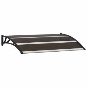 Schwarzes vidaXL Vordach 120x75 cm aus Polycarbonat, ideal als Haustür- oder Fensterschutz.