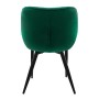 ML-Design Esszimmerstuhl 2er Set, dunkelgrüner Samt, schwarze Beine, Rückansicht.