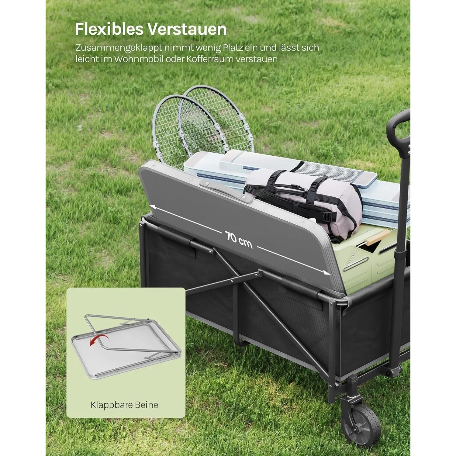 WOLTU Campingtisch Klapptisch mit Griff Zusammenklappbar Alu Grau_5