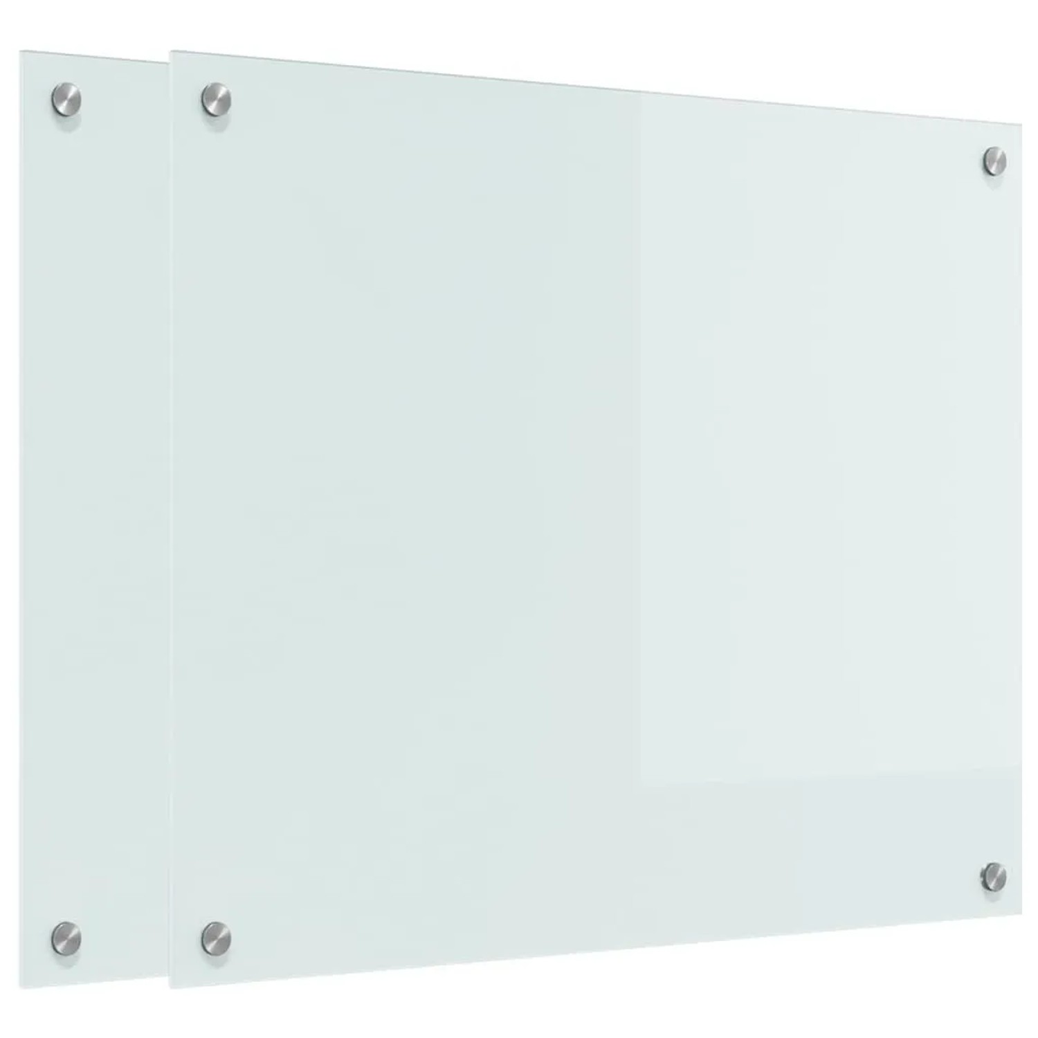 vidaXL Küchenrückwand 2 Stk Weiß 70 x 60 cm Gehärtetes Glas 3415520
