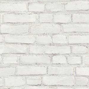 Weiße Vliestapete in Steinoptik mit Mauer-Muster für Wohnraum und Flur.