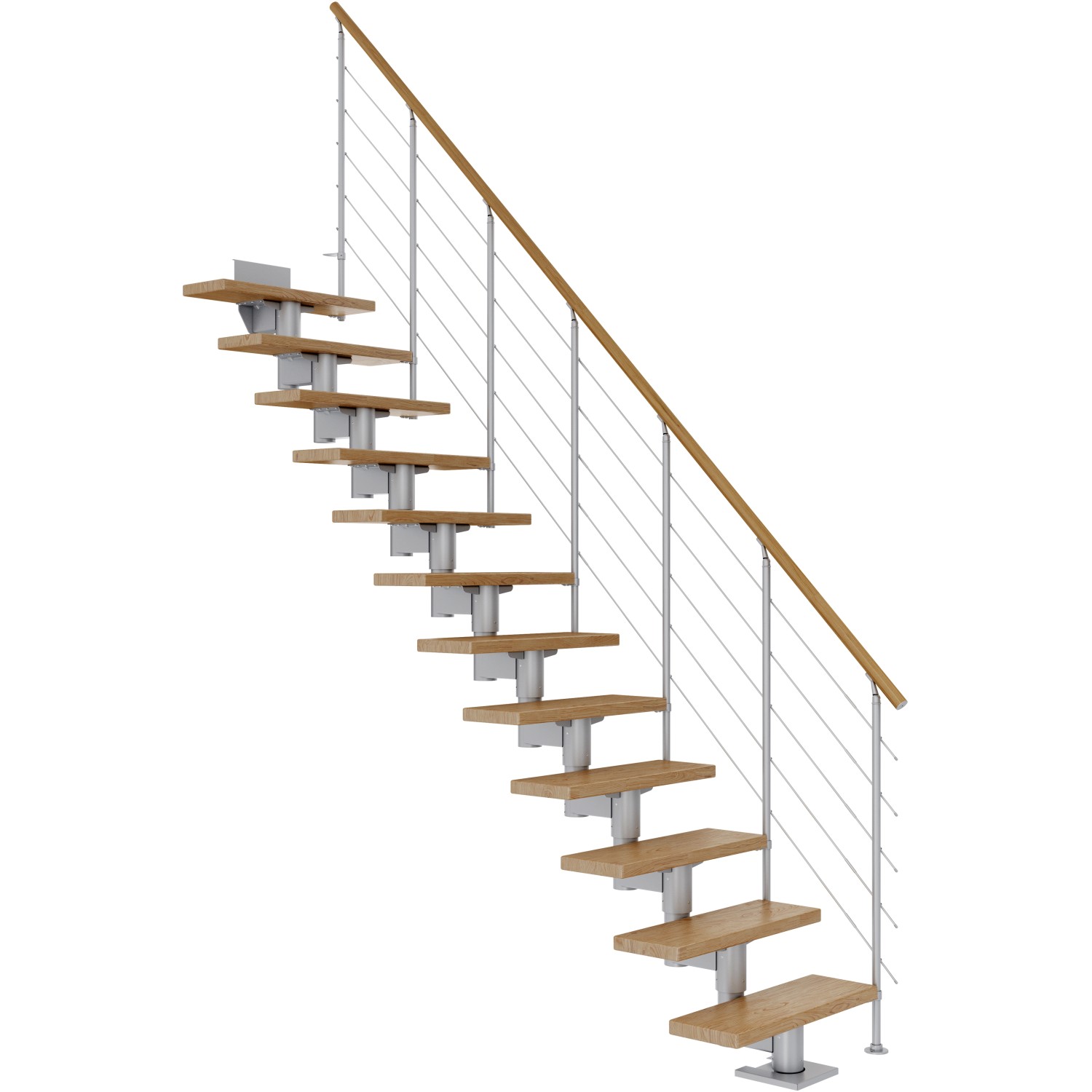 Dolle Mittelholmtreppe Cork Eiche Perlgrau GH bis 315 cm Gerade 75 cm FSC günstig online kaufen