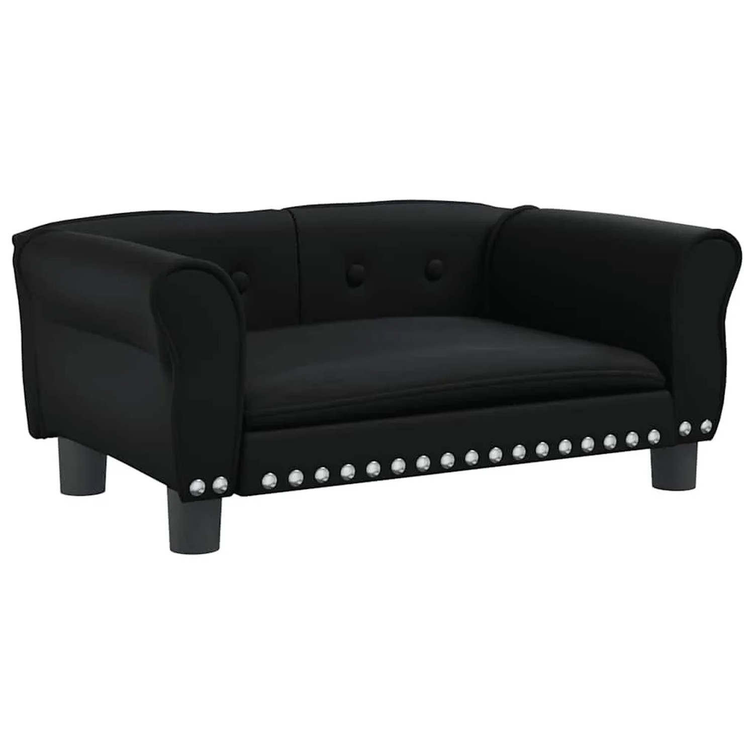 vidaXL Hundebett Schwarz 70x45x30 cm Kunstleder 171831