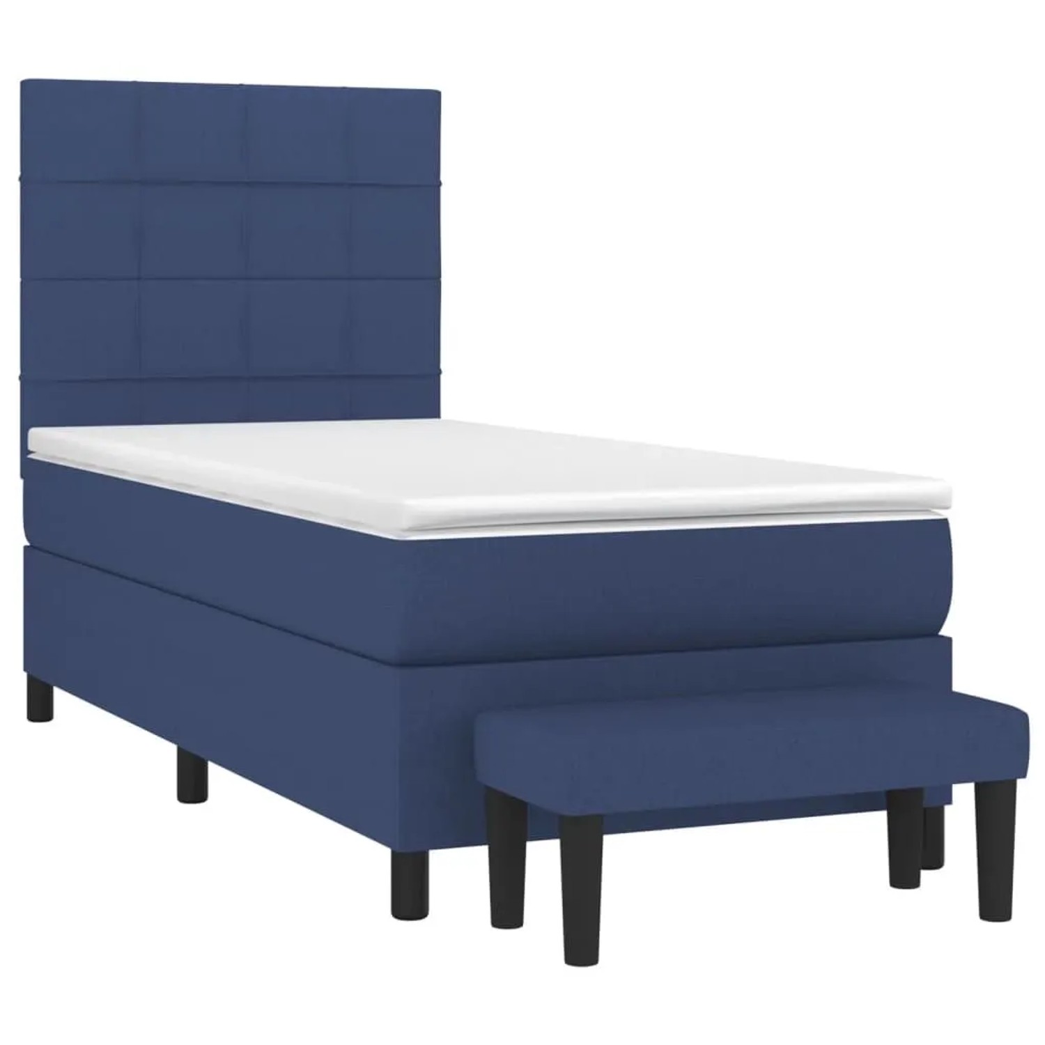 vidaXL Boxspringbett mit Matratze Blau 90x200 cm Stoff 3136571 günstig online kaufen