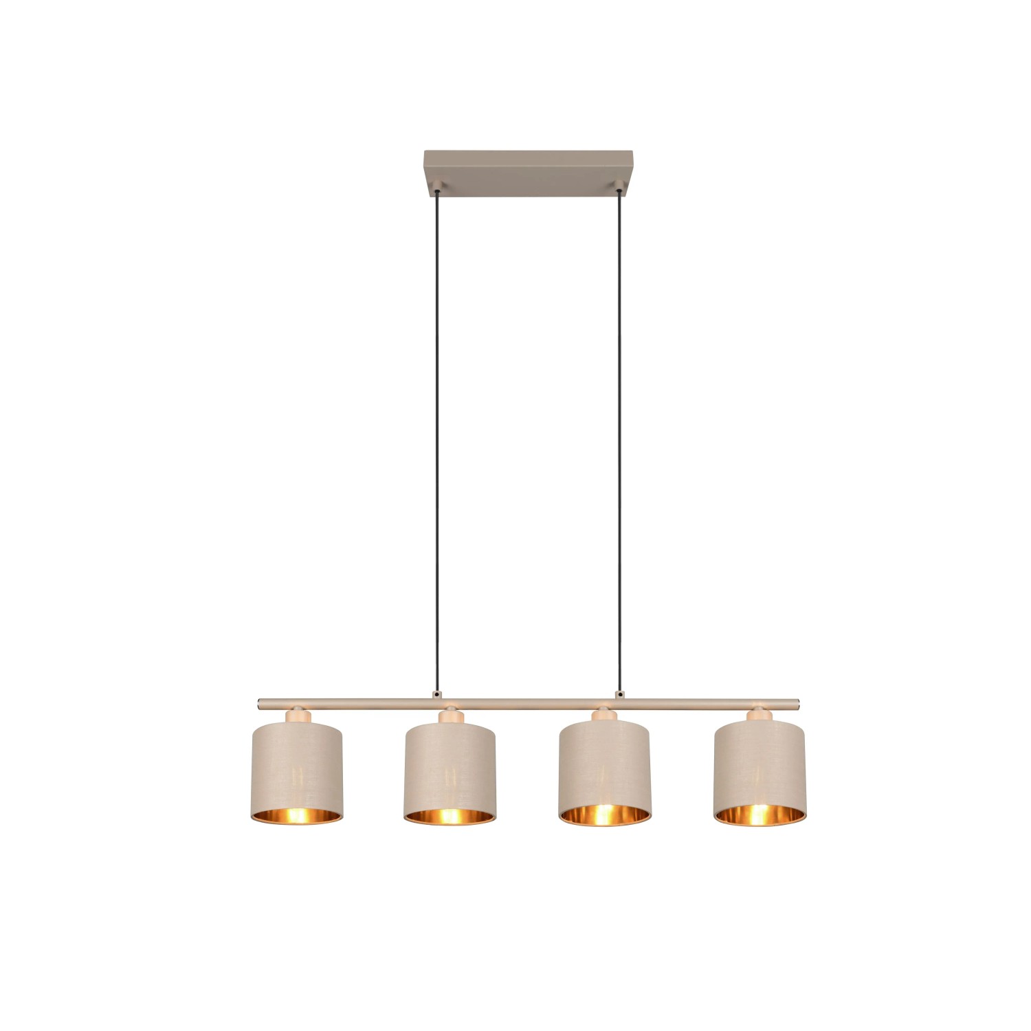 Reality Pendelleuchte Tommy 4 Flammig Warmbeige Stoff