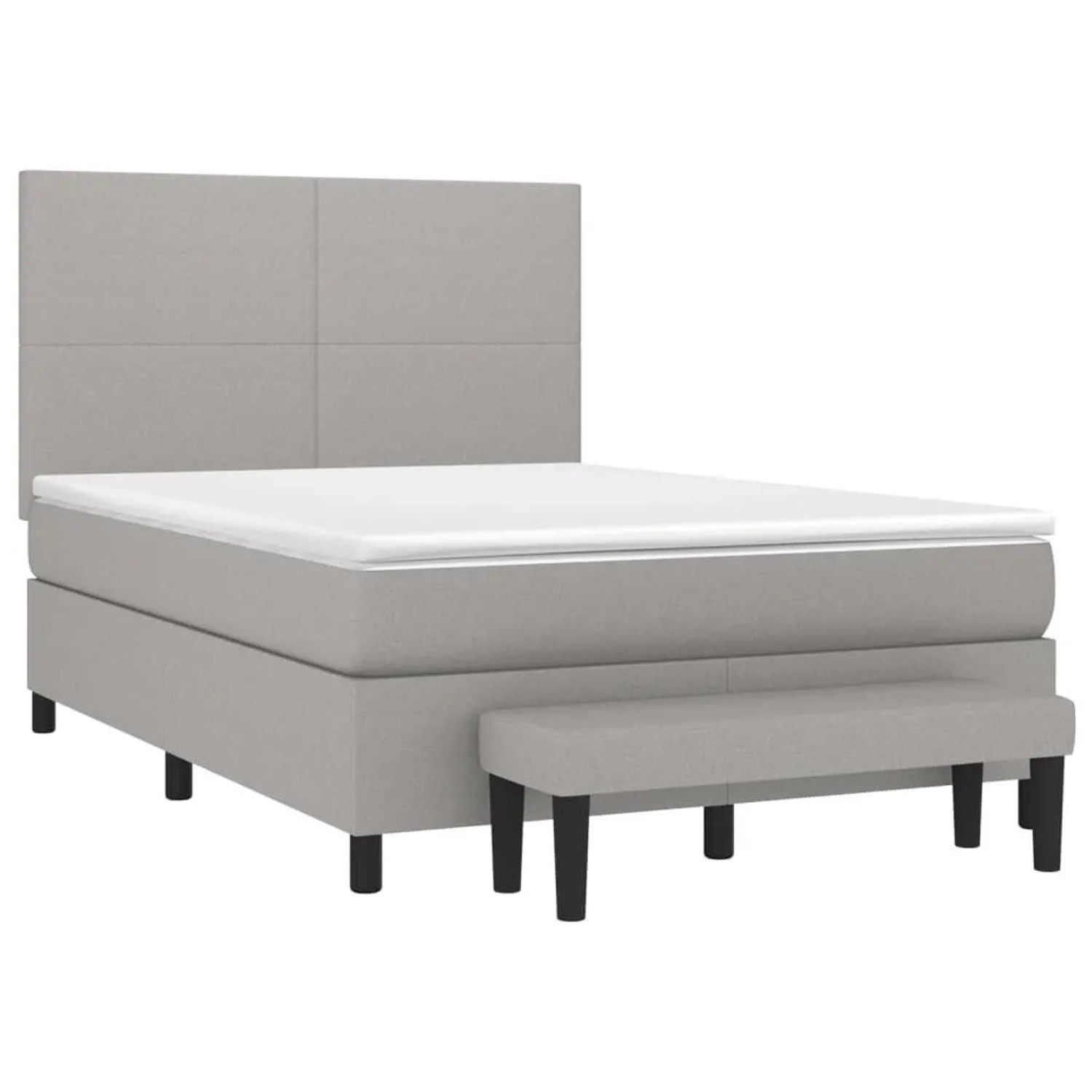 vidaXL Boxspringbett mit Matratze Hellgrau 140x190 cm Stoff 3136429 günstig online kaufen