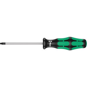 Wera Torx Schraubendreher TX10 mit grün-schwarzem Griff, 80 mm lang.