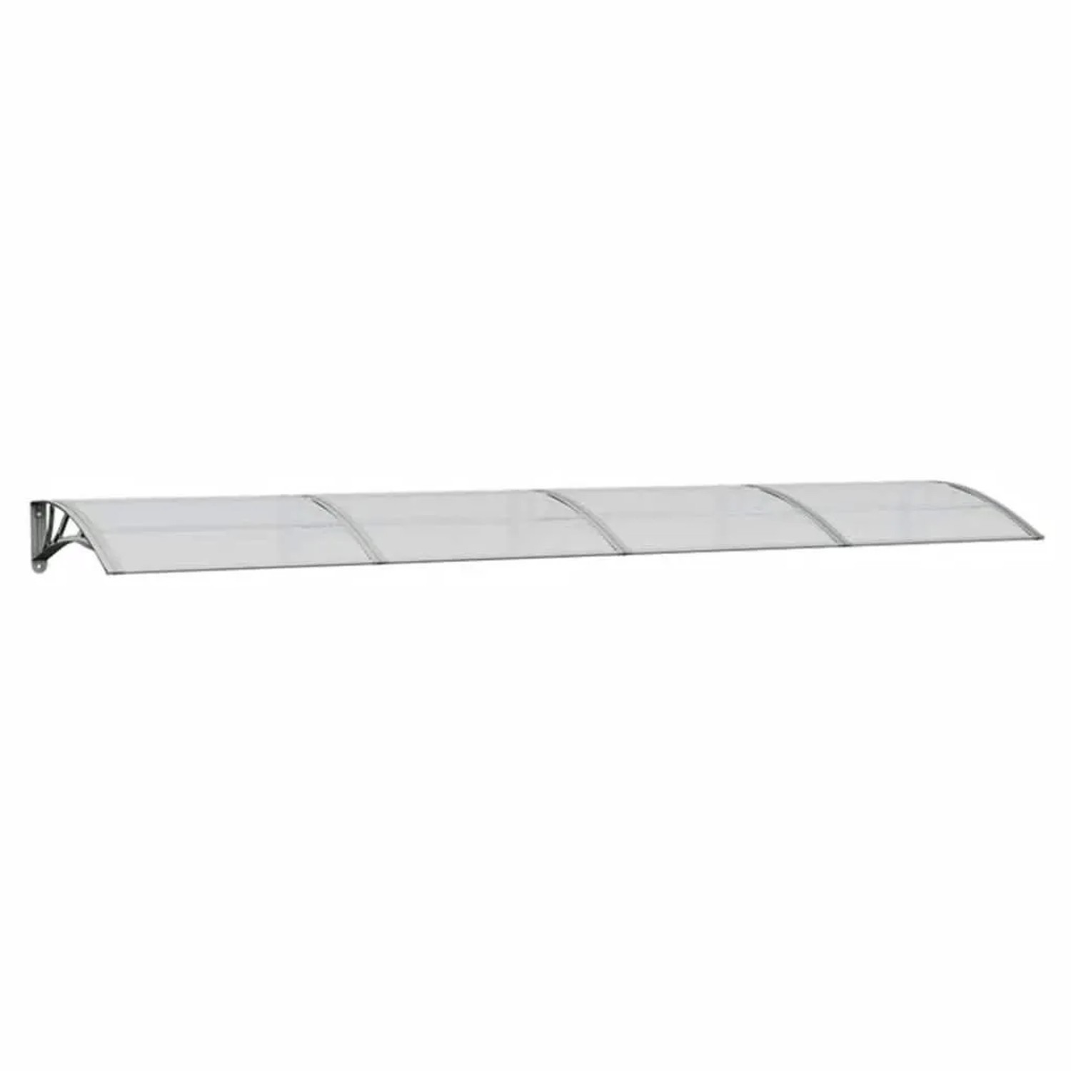 vidaXL Türvordach Grau und Transparent 350x75 cm Polycarbonat 153592