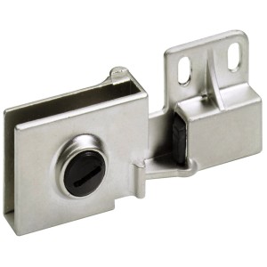 Hettich Aufschraubscharnier für innenliegende Glastüren, ohne Glasbohrung.