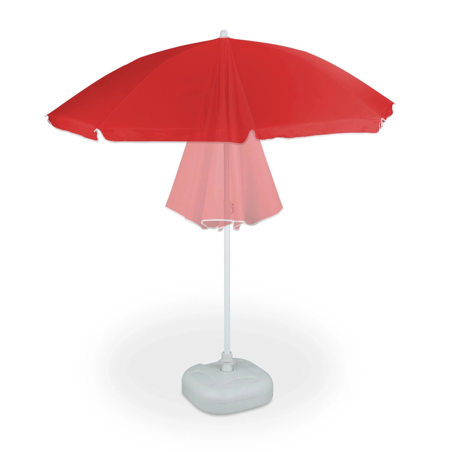 Relaxdays Sonnenschirm Polyester Stahl Rot Höhenverstellbar Kippbar ø 180 cm 193 cm bis 205 cm 1,9 kg