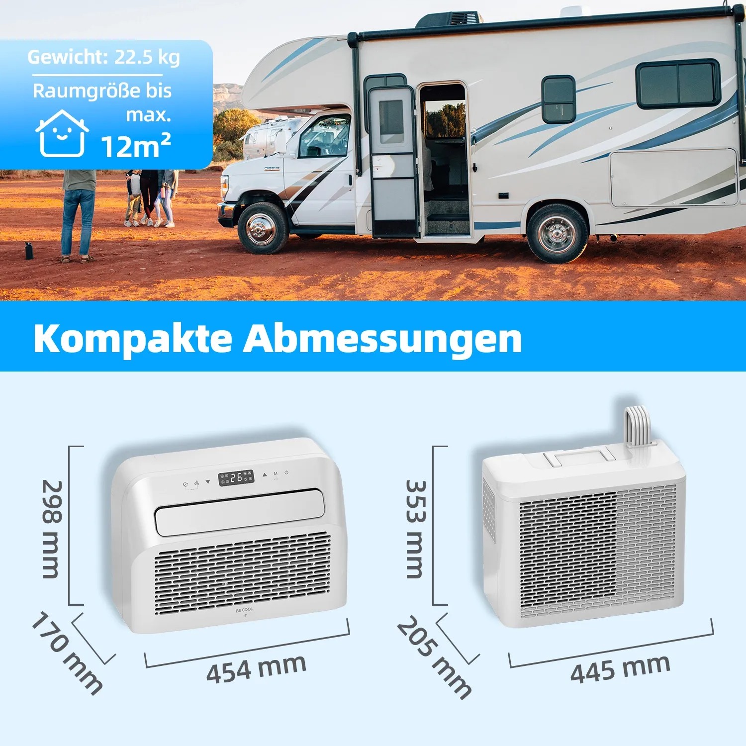 BE COOL 3in1 Caravan Split-Klimagerät BC5CSKL 5.000 BTU/h WiFi kaufen ...