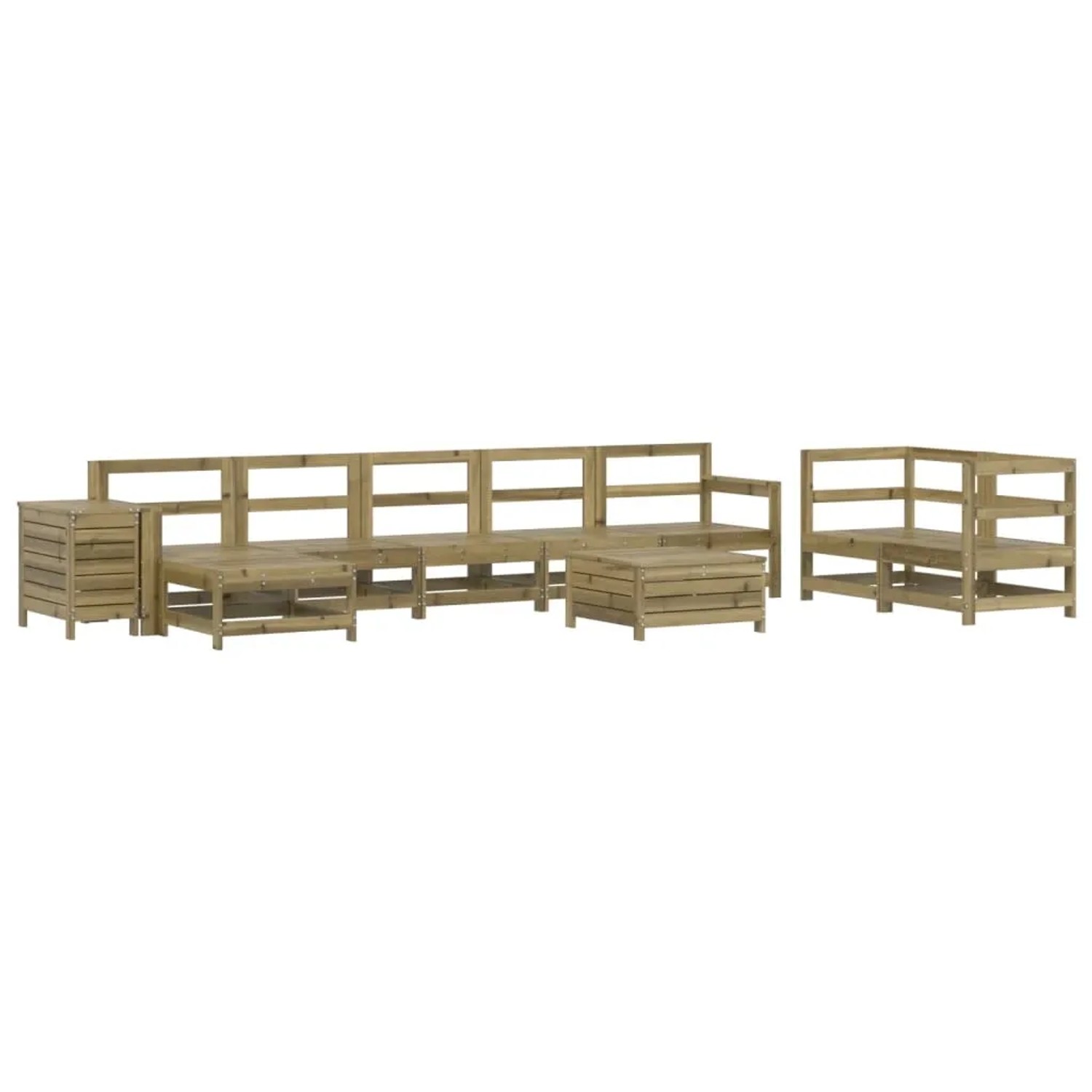 vidaXL 10-Tlg Garten-Sofagarnitur Kiefernholz Imprägniert 3250647 günstig online kaufen