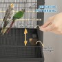 PawHut Vogelkäfig aus Stahl mit Vögeln und einfacher Fütterung.