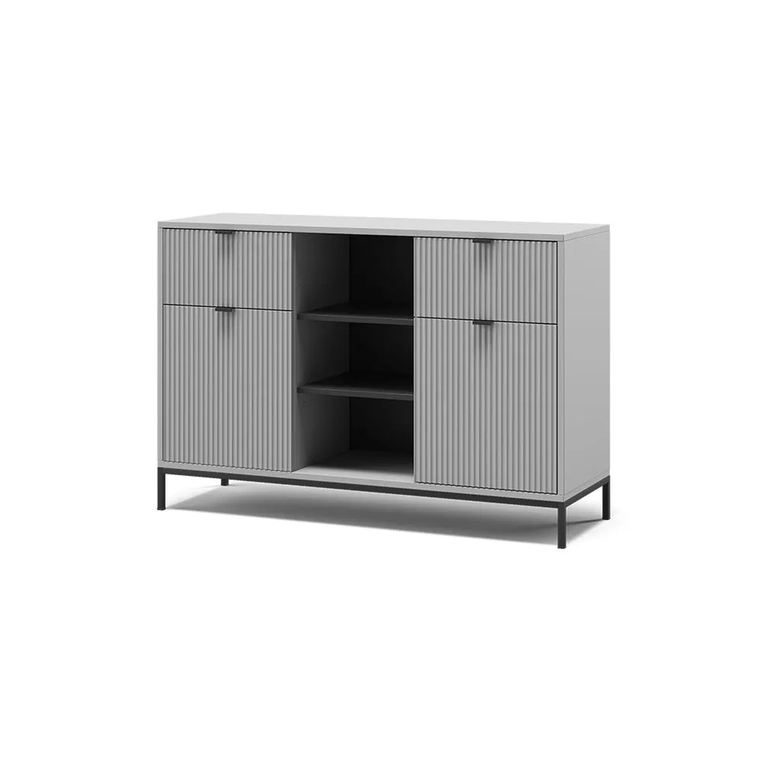 Vicco Kommode Eliza Grau 120 x 81 mit 2 Schubladen und 2 Türen Art Nr 56449