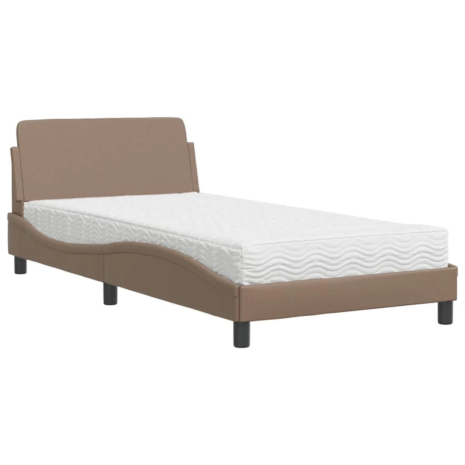 vidaXL Bett mit Matratze Cappuccino-Braun 100x200 cm Kunstleder Modell 1200 günstig online kaufen