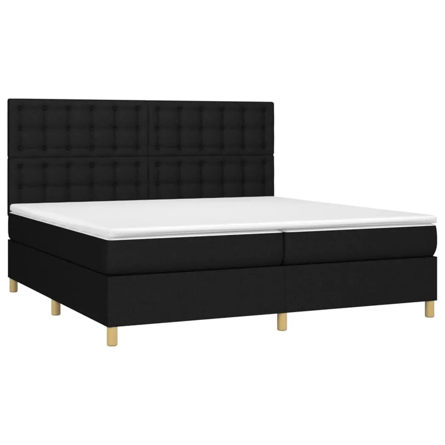 vidaXL Boxspringbett mit Matratze & LED Schwarz 200x200 cm Stoff 3135783 günstig online kaufen