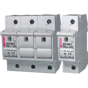 ETI Lasttrennschalter STV, 63A, für Leitungsschutz. 3-polig und 1-polig im Set.