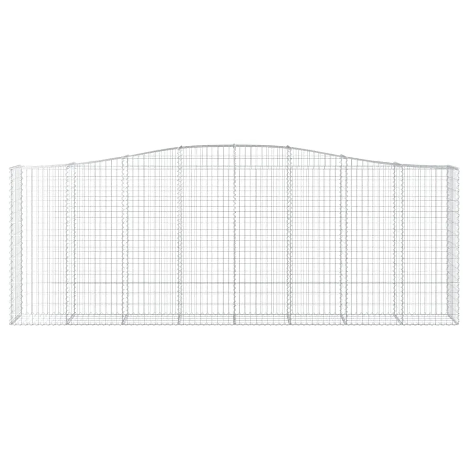 vidaXL Gabionen mit Hochbogen, 6er Set, 400x50x140/160cm, aus verzinktem Eisen.