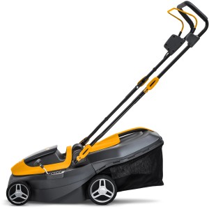 Stiga Akku-Rasenmäher Collector 136e mit Akku und Ladegerät, gelb/grau.