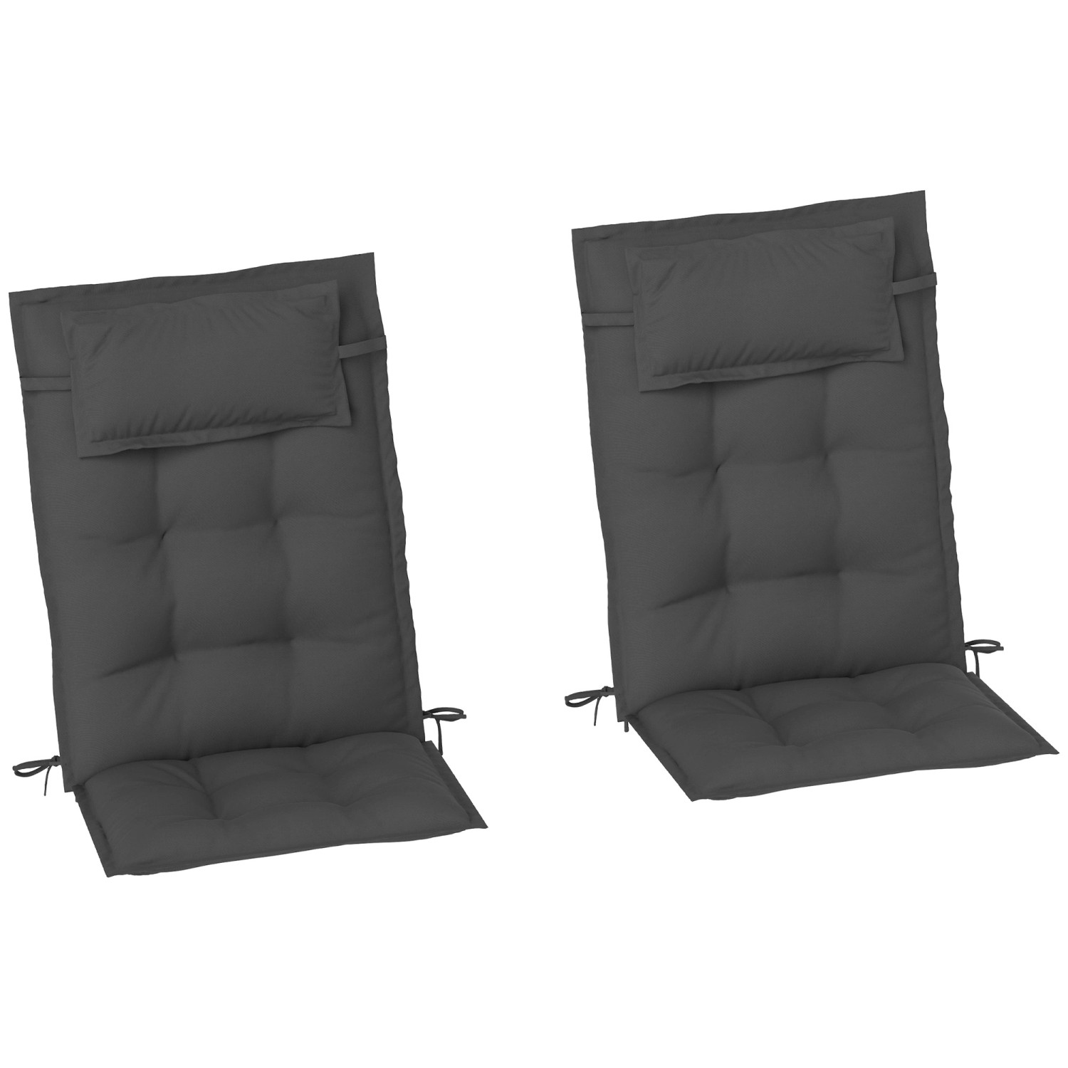 Outsunny Sitzkissen-Set für Draußen Polyester Dunkelgrau 116L x 50B x 5H cm günstig online kaufen