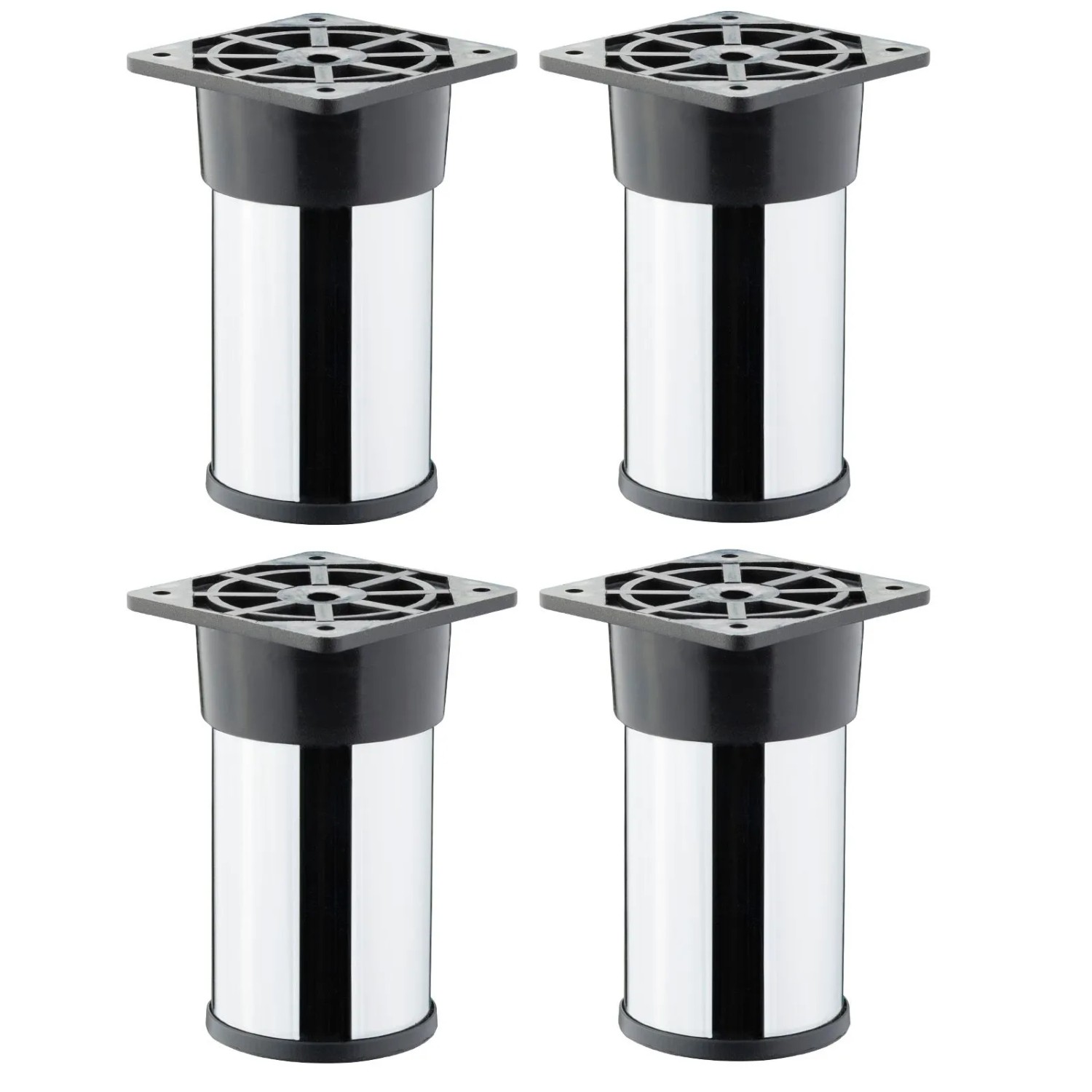 SOTECH 4er Set Möbelfüße ALFA Ø50 mm Höhe 100 mm Chrom Poliert