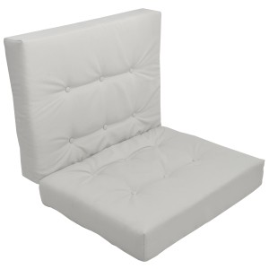Beautissu ECO Elements Palettenkissen Sitz und Rücken, hellgrau, für Europaletten.