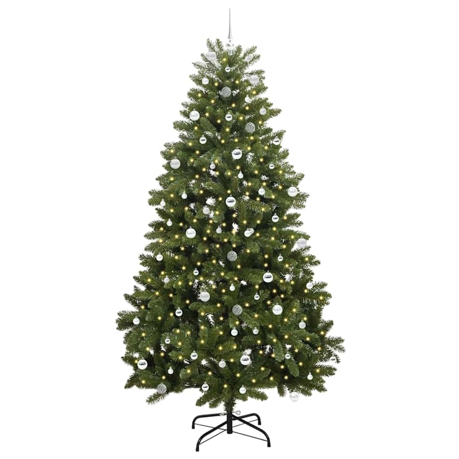 vidaXL Künstlicher Weihnachtsbaum Grün 240 cm PVC und Metall 3395708
