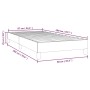 Weißes Boxspringbettgestell 90x200 cm aus Kunstleder, mit detaillierten Maßen. Stabiler Bettrahmen für Schlafzimmer.