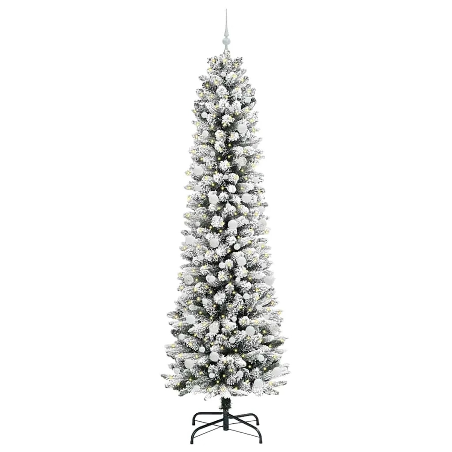 vidaXL Künstlicher Weihnachtsbaum mit 300 LEDs Grün und Weiß 240 cm 3396132