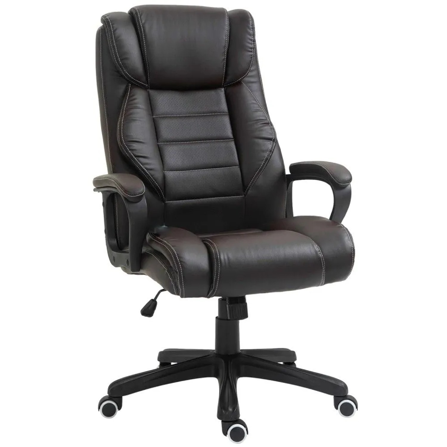 Vinsetto Bürostuhl mit Massagefunktion Kunstleder Kunststoff 74L x 64B x 112-120H cm Braun