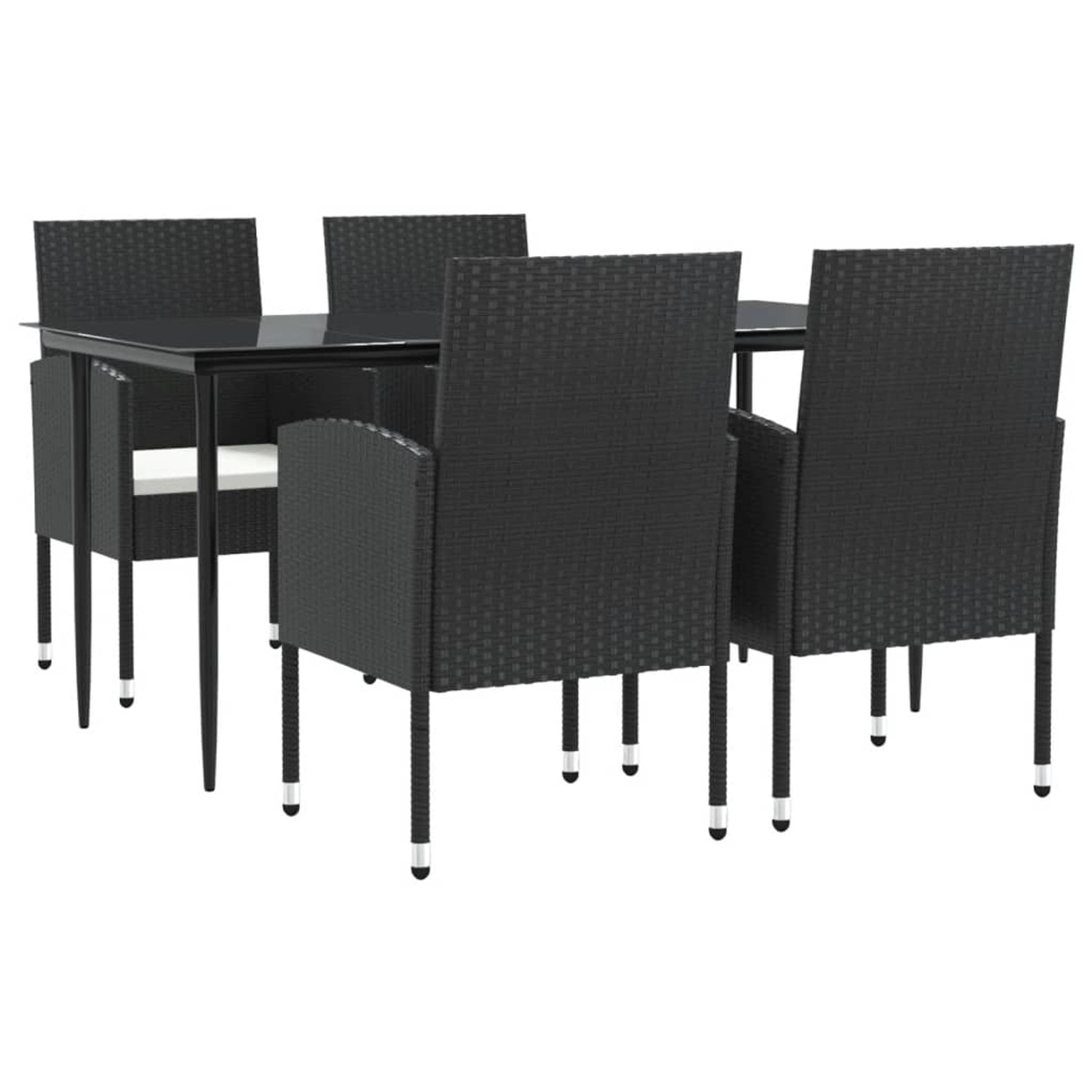 vidaXL 5-Tlg Garten-Essgruppe Schwarz Poly Rattan und Stahl 3203308 günstig online kaufen
