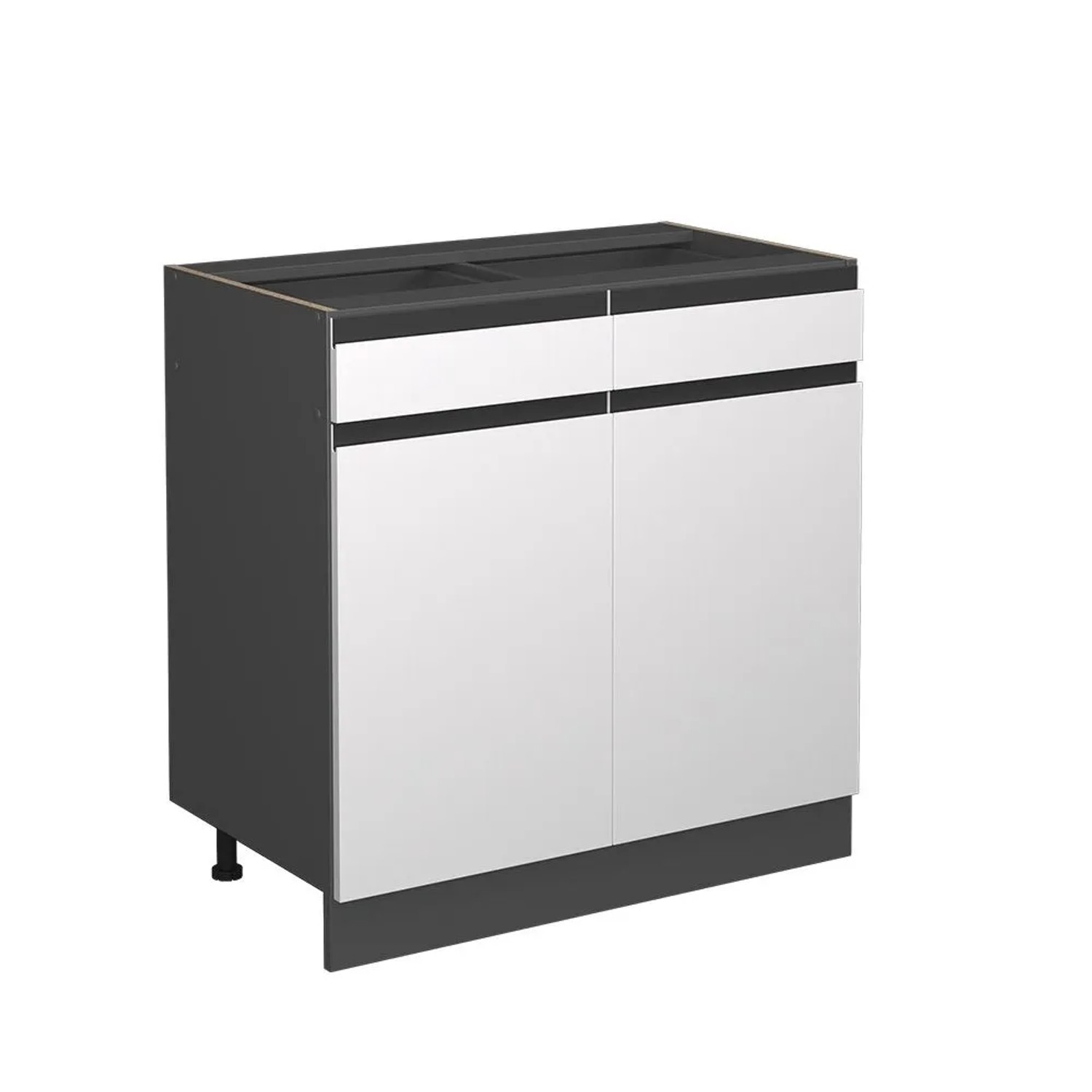 Vicco Küchenunterschrank R-Line Weiß Anthrazit 80 cm J-Shape ohne Arbeitsplatte