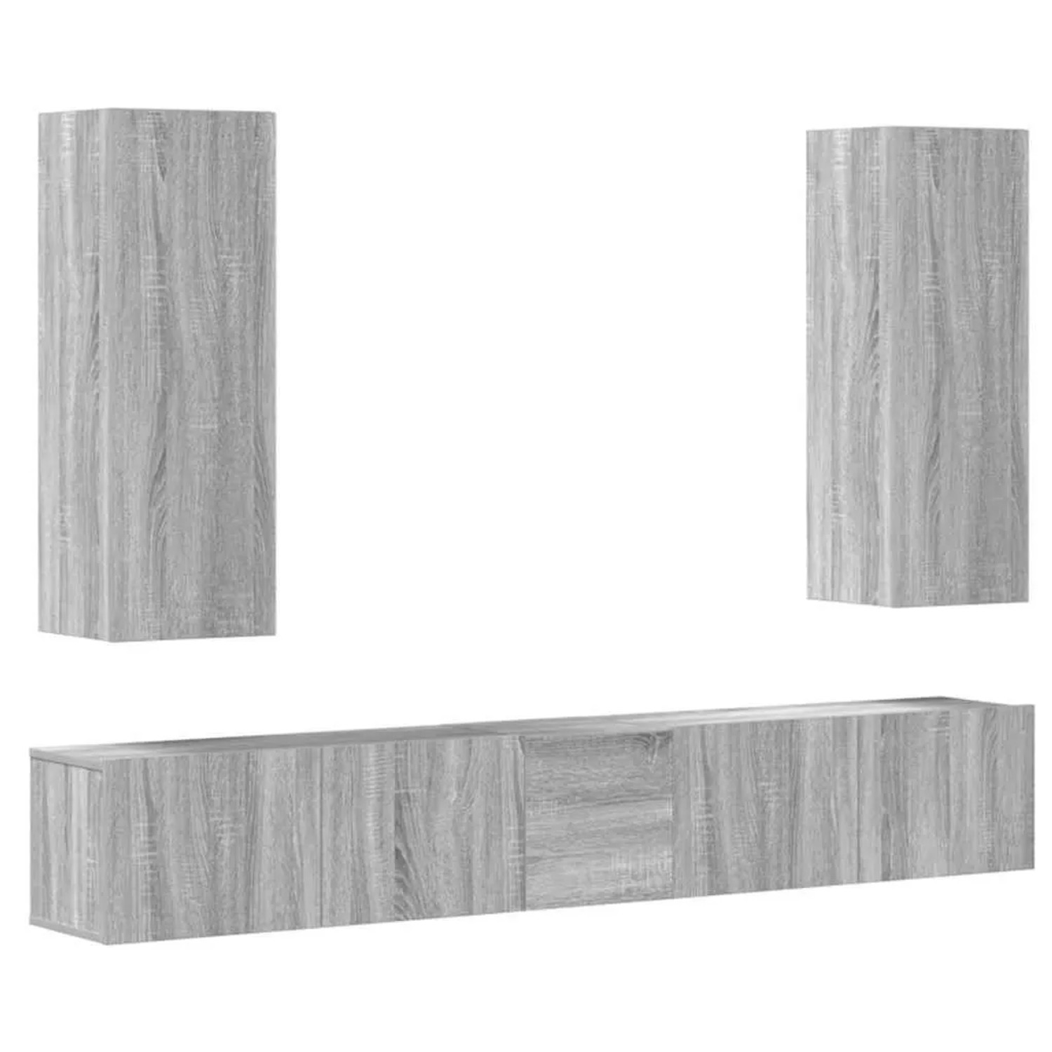 vidaXL 5 Tlg TV-Schrank-Set Grau Sonoma Holzwerkstoff 3114252