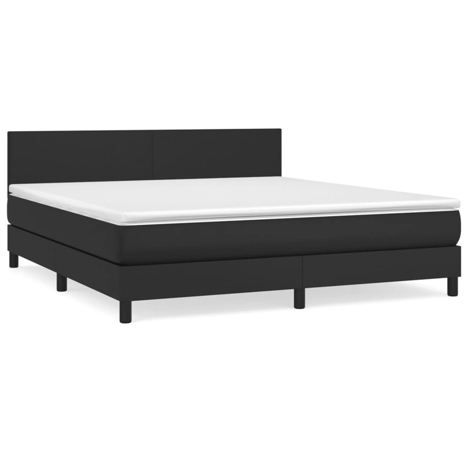 vidaXL Boxspringbett mit Matratze Schwarz 160x200 cm Kunstleder1389722 günstig online kaufen