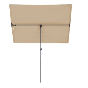 Rechteckiger, beiger Sekey Sonnenschirm 180x130 cm für Balkon, verstellbar.